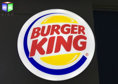 China Van de Doostekens van Burger King de Openlucht Aangestoken Tekens van Lightbox Backlit, Ronde Openlucht leverancier