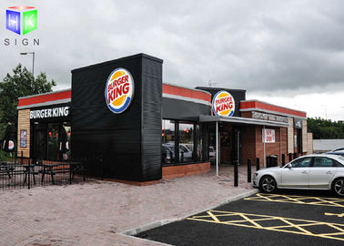 Vloer die Openlucht Aangestoken Tekens voor Bedrijfsserigrafie Burger King bevinden zich